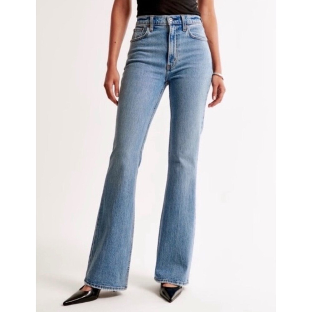 Abercrombie & Fitch Curve Love High Rise Vintage Flare Jeans Blue 26 2XS